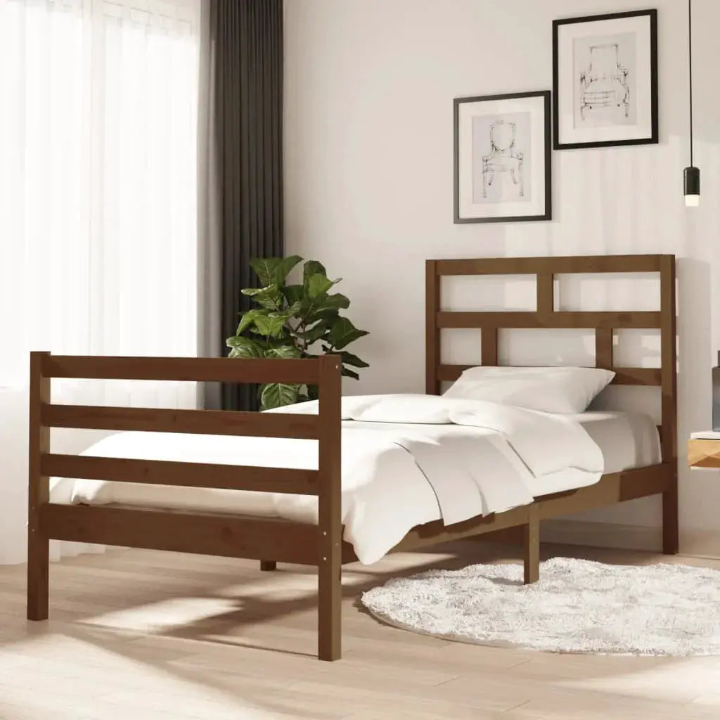 vidaXL Bed Frame | Natural wood | Solid pine wood | Single | Durable | Bed Frame - from vidaXL