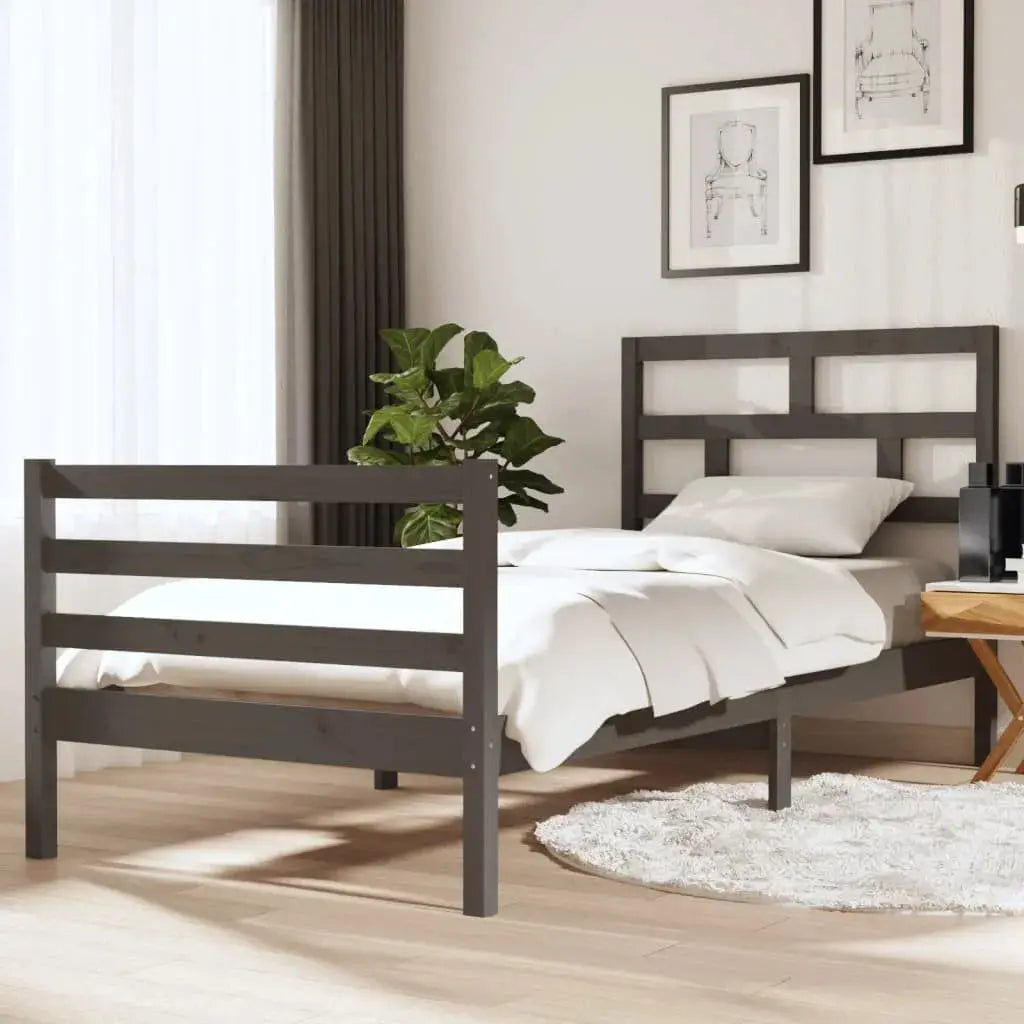 vidaXL Bed Frame | Natural wood | Solid pine wood | Single | Durable | Bed Frame - from vidaXL