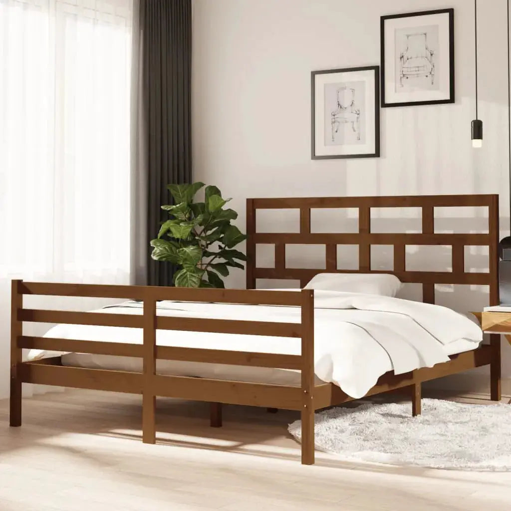 vidaXL Bed Frame | Natural wood | Solid pine wood | Single | Durable | Bed Frame - from vidaXL