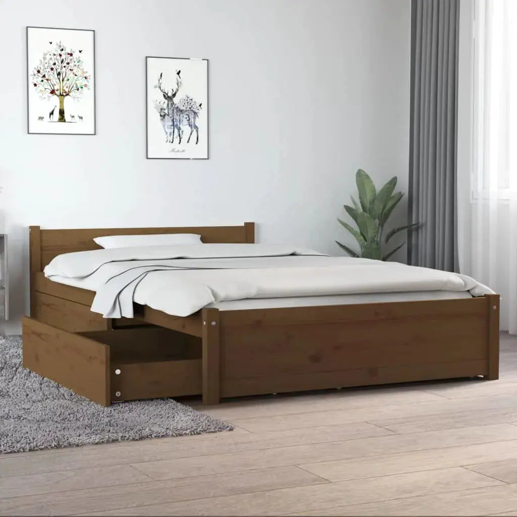 vidaXL Bed Frame without Mattress with Drawers Double - from vidaXL