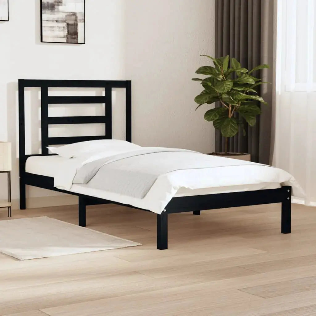vidaXL Bed Frame without Mattress White 75x190 cm Small Single Solid Wood - from vidaXL