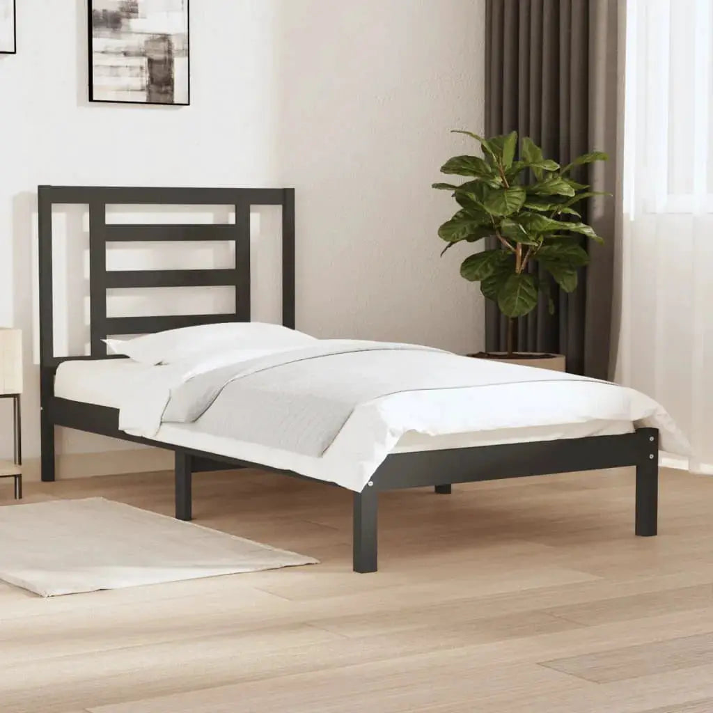 vidaXL Bed Frame without Mattress White 75x190 cm Small Single Solid Wood - from vidaXL