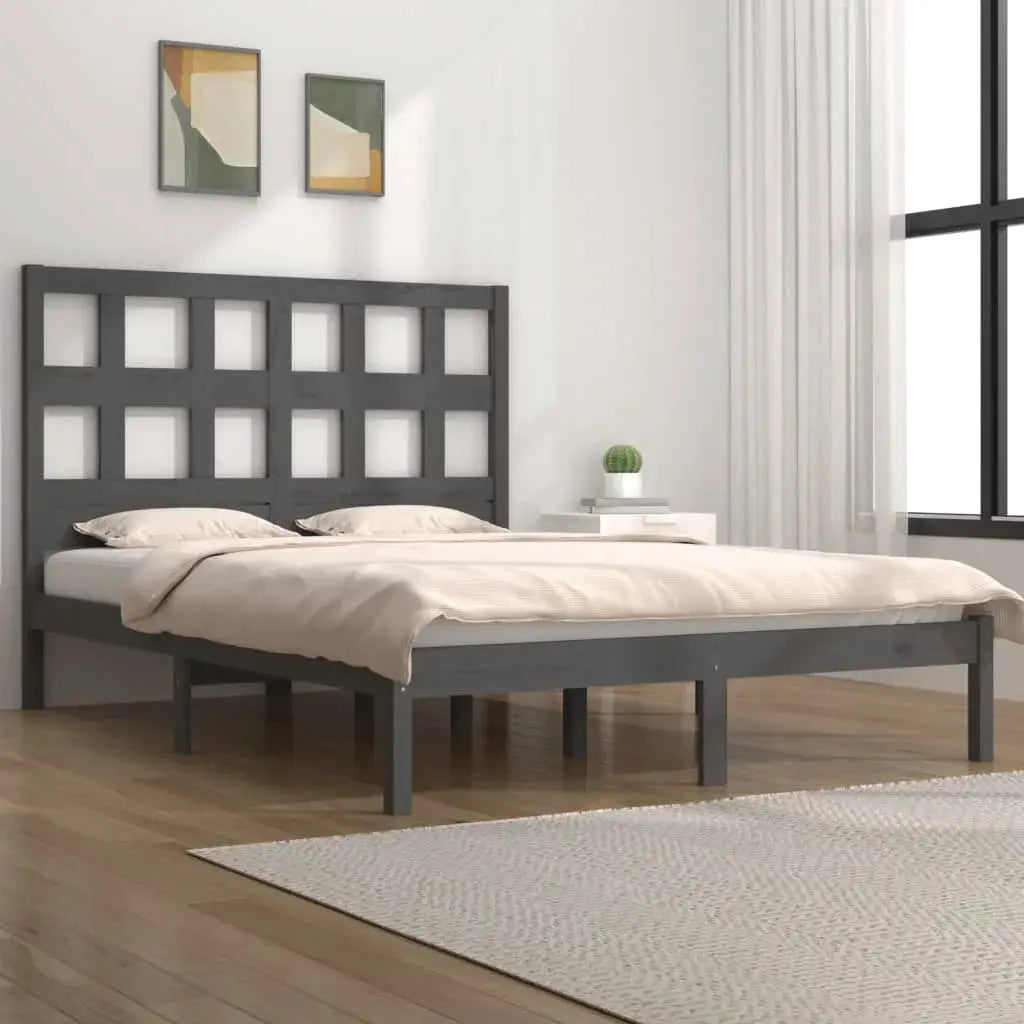 vidaXL Bed Frame | Black | Solid pine wood | Durable | Bed Frame | Rectangular - from vidaXL