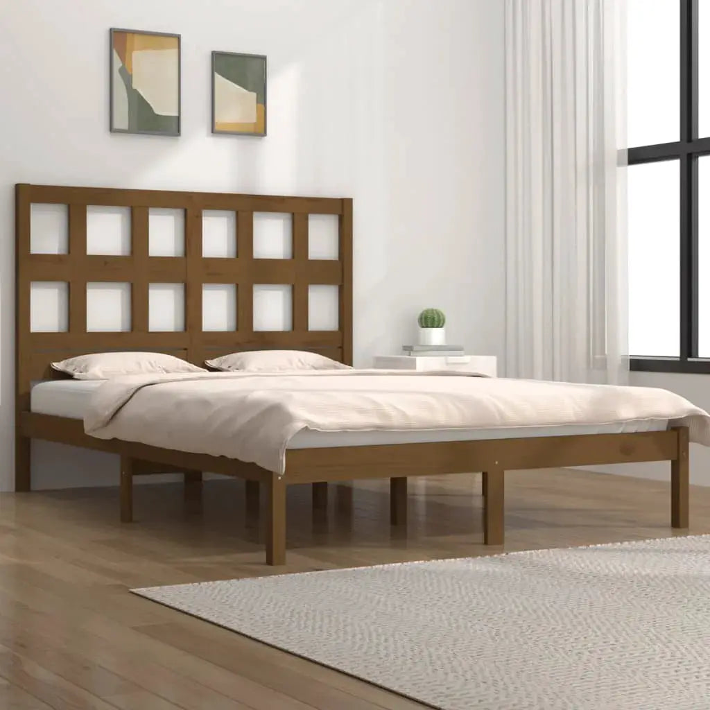 vidaXL Bed Frame | Black | Solid pine wood | Durable | Bed Frame | Rectangular - from vidaXL