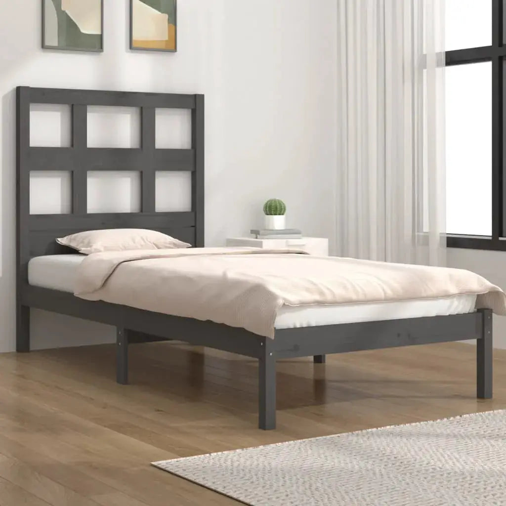 vidaXL Bed Frame | Black | Solid pine wood | Durable | Bed Frame | Rectangular - from vidaXL