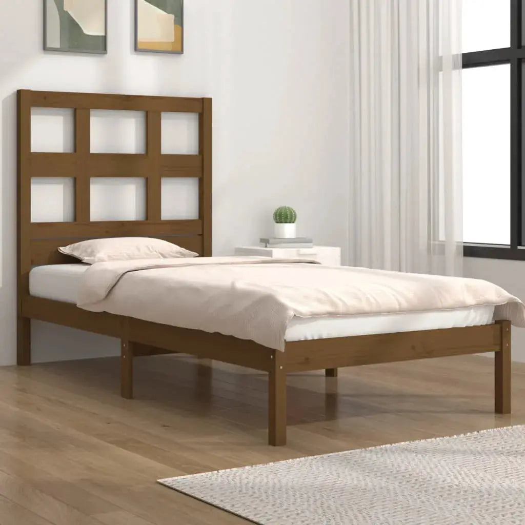 vidaXL Bed Frame | Black | Solid pine wood | Durable | Bed Frame | Rectangular - from vidaXL