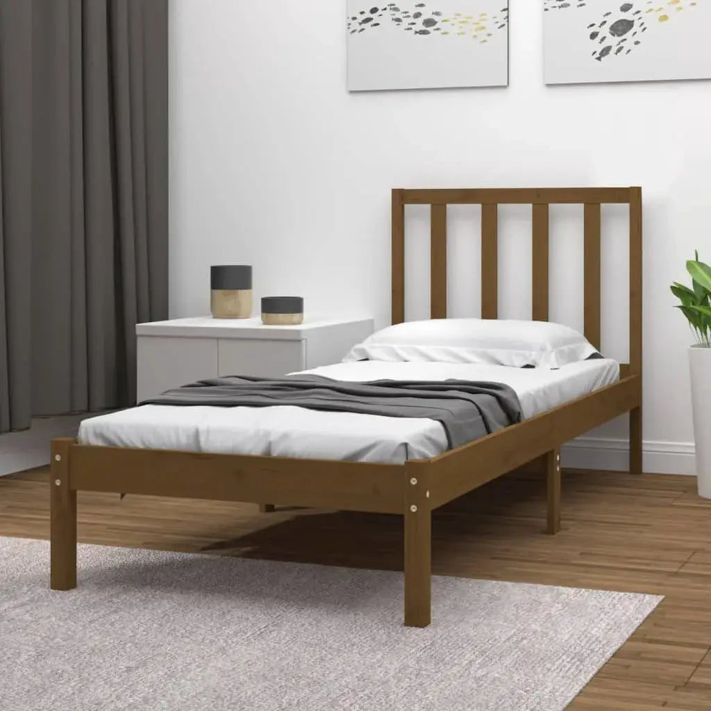 vidaXL Bed Frame | Natural pine | Solid pine wood | Small Single | Durable - from vidaXL