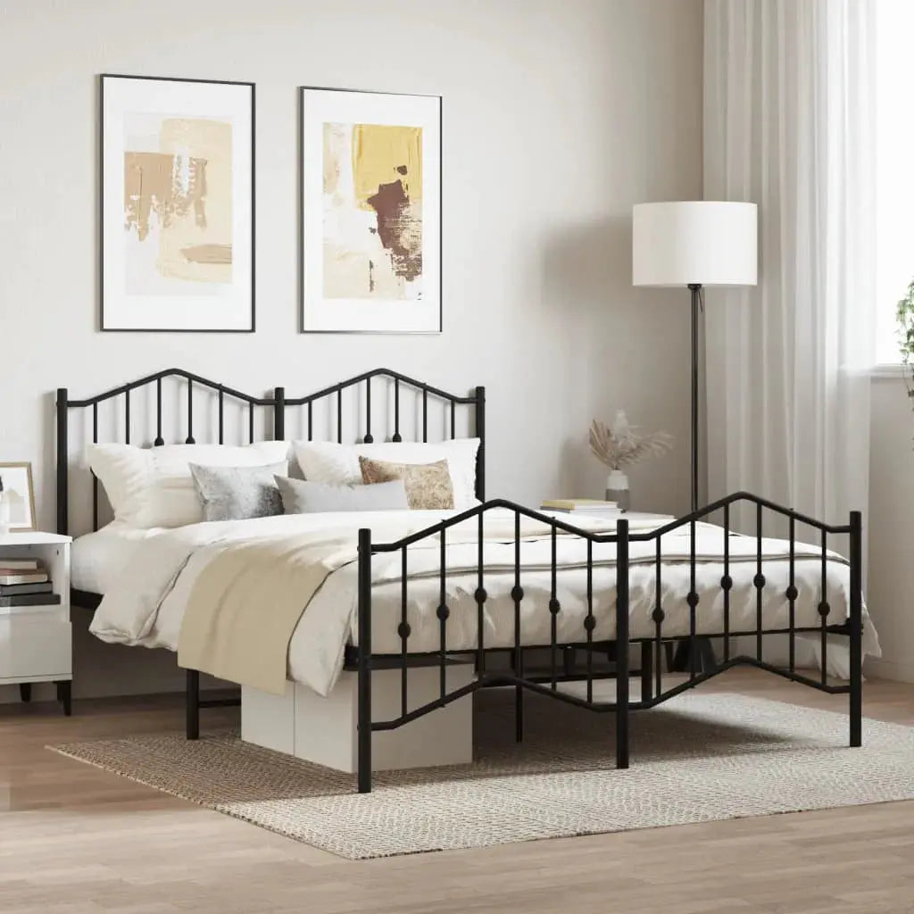 vidaXL Bed Frame | Black | Steel | Single | Bed Frame | Rectangular | Modern - from vidaXL