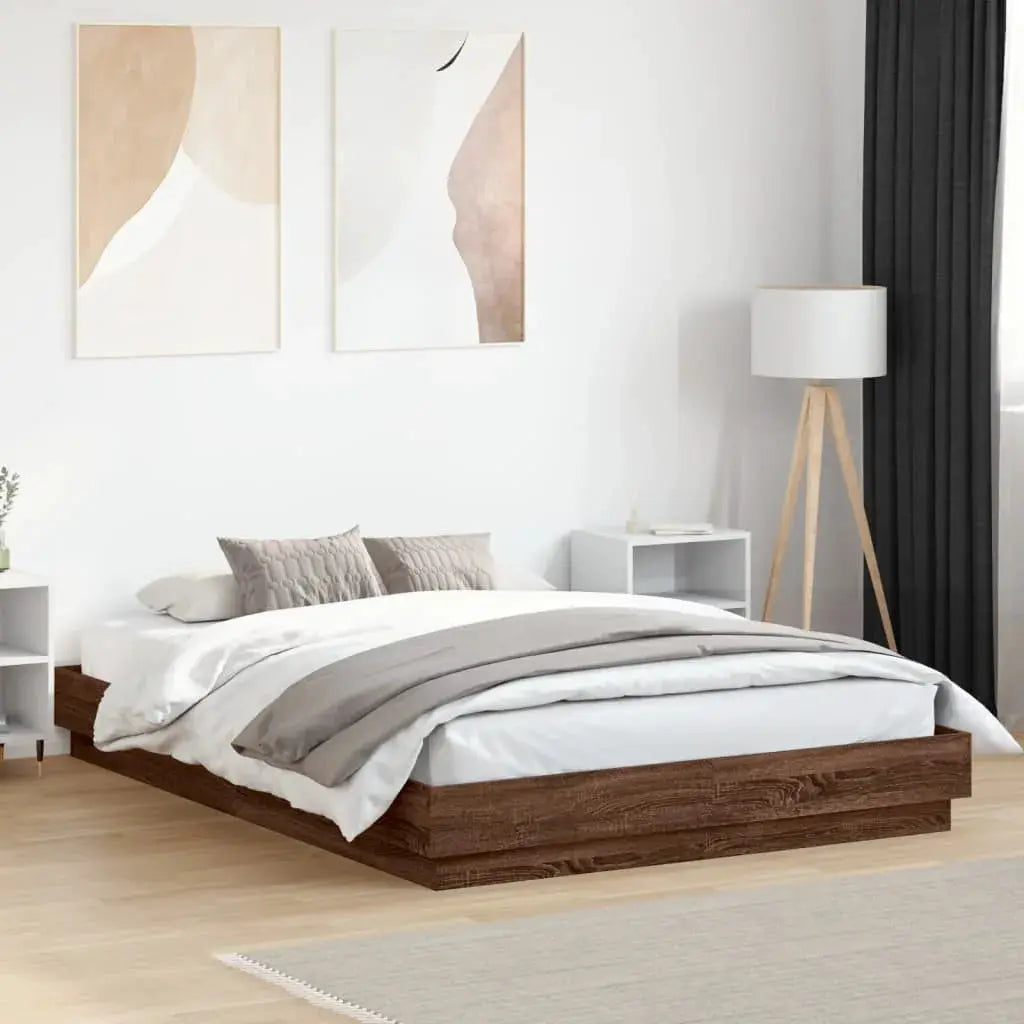 vidaXL Bed Frame | White | Engineered wood | 200x200 cm | Durable | Bed Frame - from vidaXL