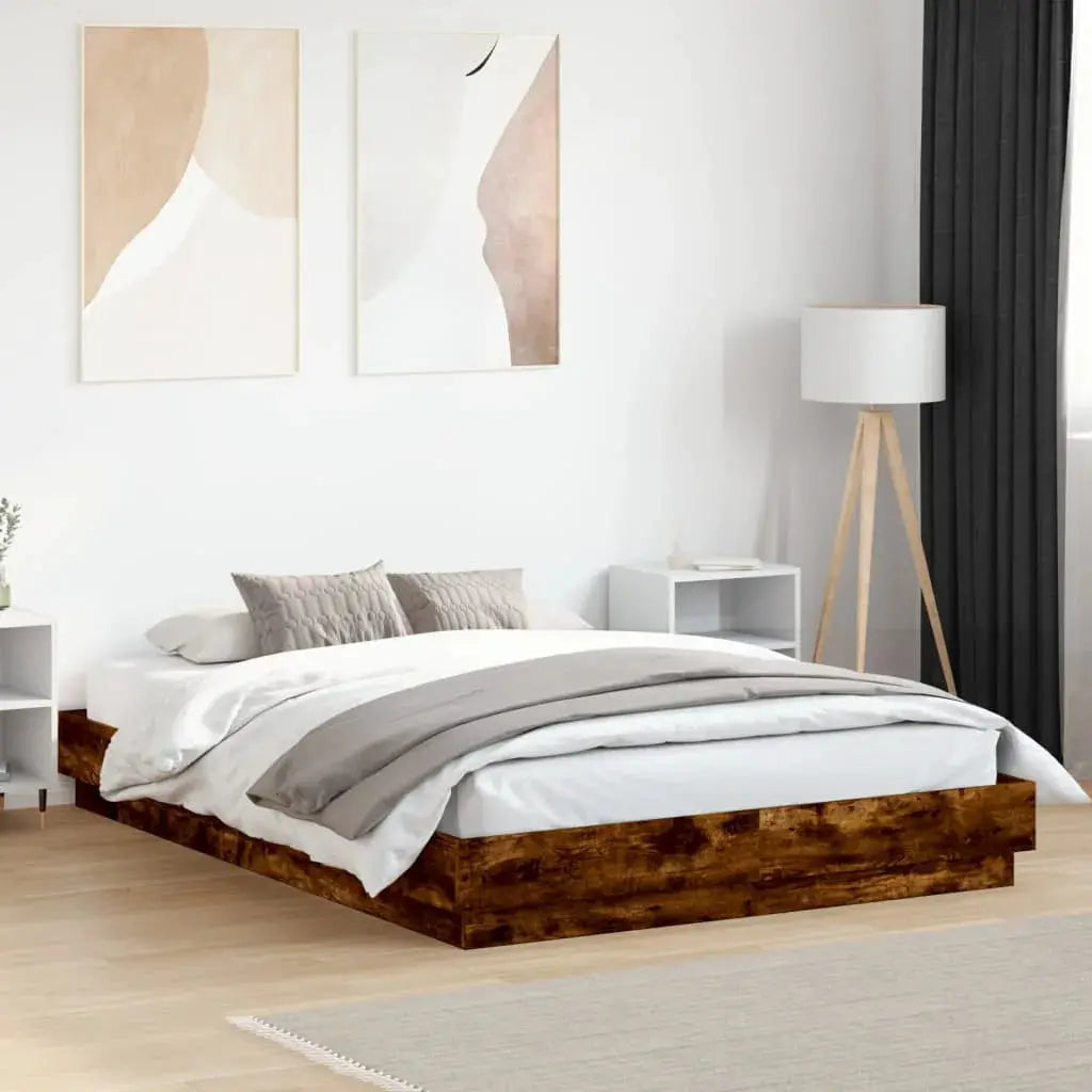 vidaXL Bed Frame | White | Engineered wood | 200x200 cm | Durable | Bed Frame - from vidaXL