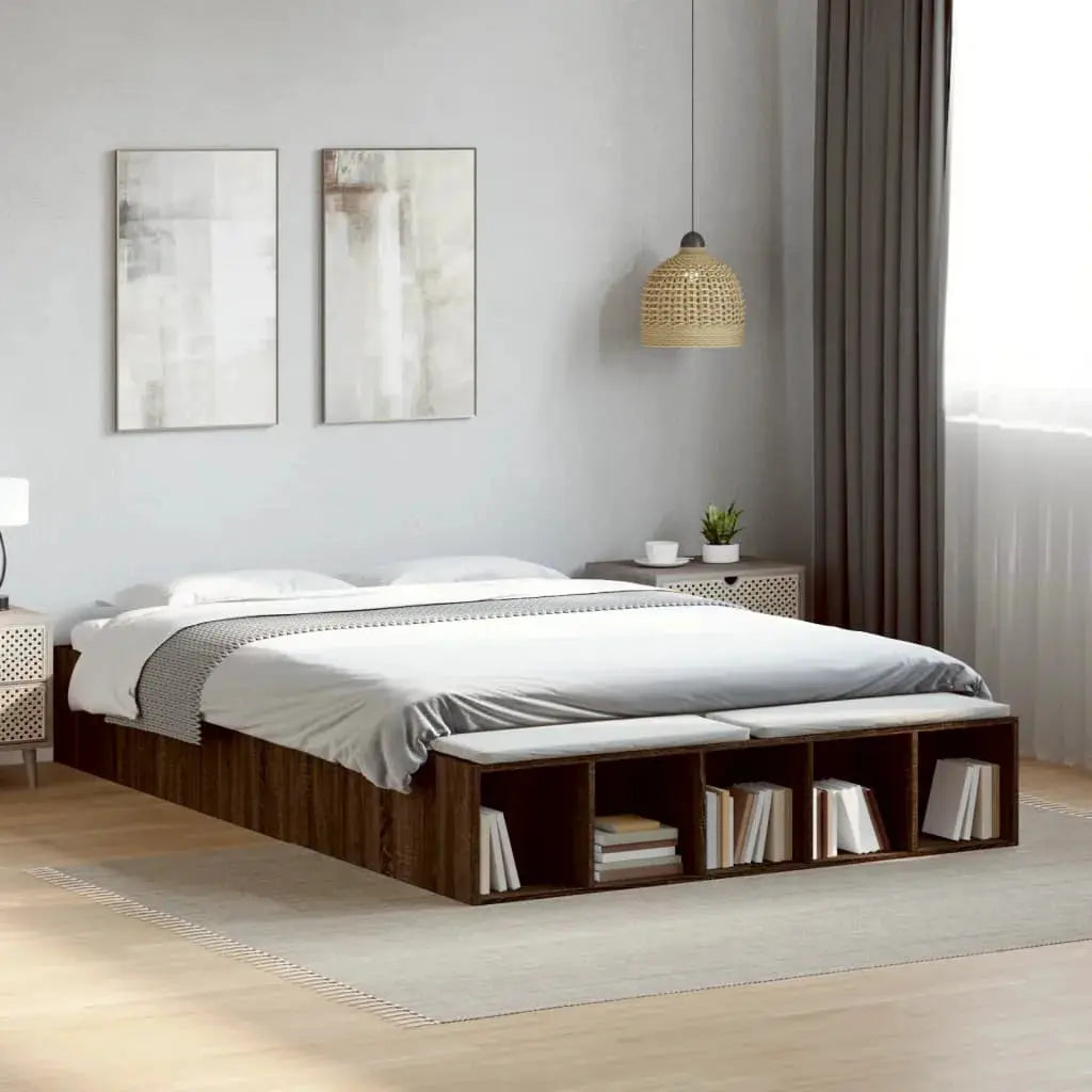 vidaXL Bed Frame without Mattress Grey Sonoma 90x190 cm Single - from vidaXL