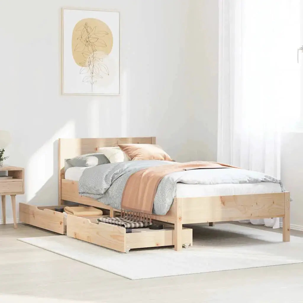 vidaXL Bed Frame without Mattress 200x200 cm Solid Wood Pine - from vidaXL