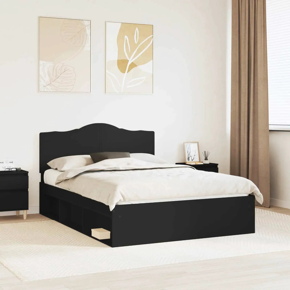 vidaXL Bed Frame with Headboard White 200 x 200 cm Solid Pine Wood - from vidaXL