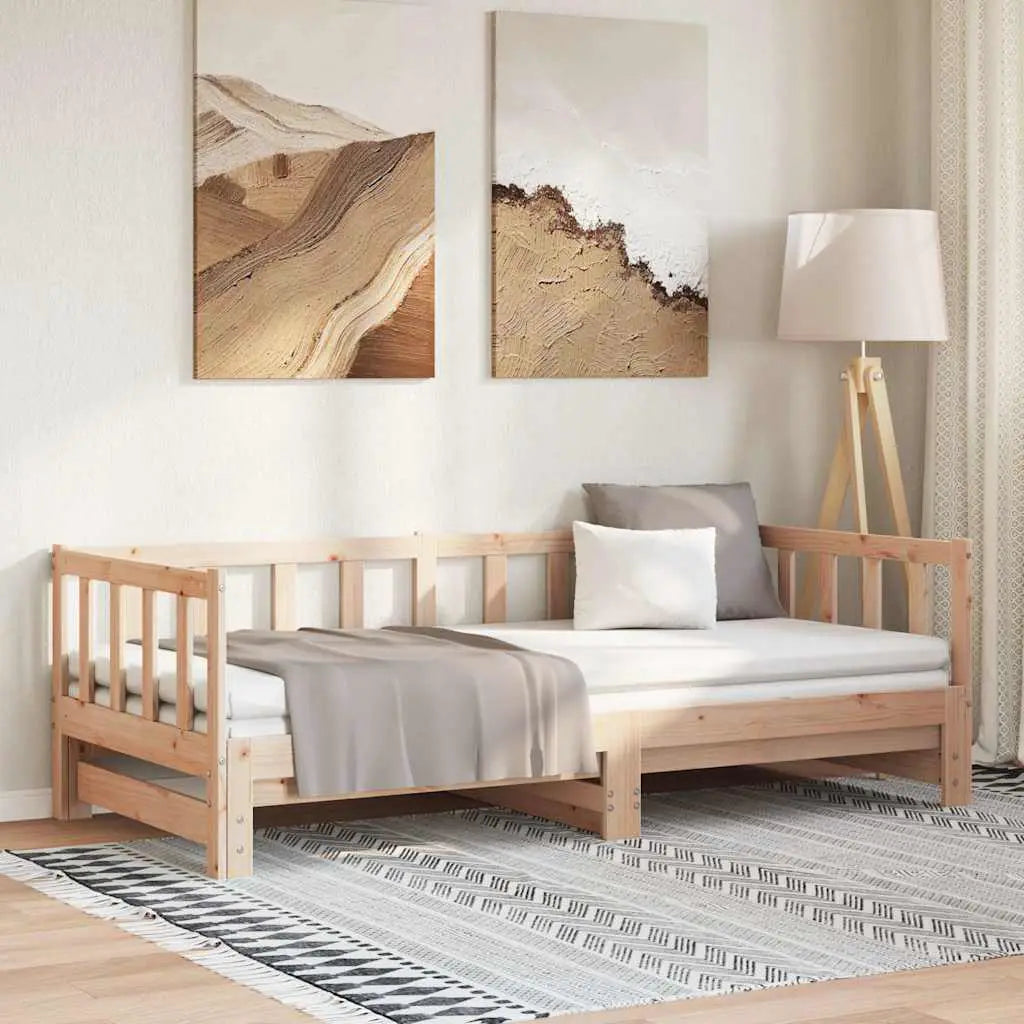 vidaXL Day Bed | Grey | Solid pinewood | 2x | Pull-Out | Day Bed | Rectangular - from vidaXL