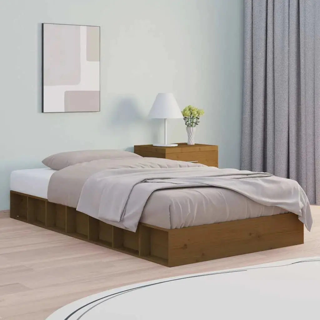vidaXL Bed Frame without Mattress Wax Brown 160x200 cm Solid Wood Pine - from vidaXL
