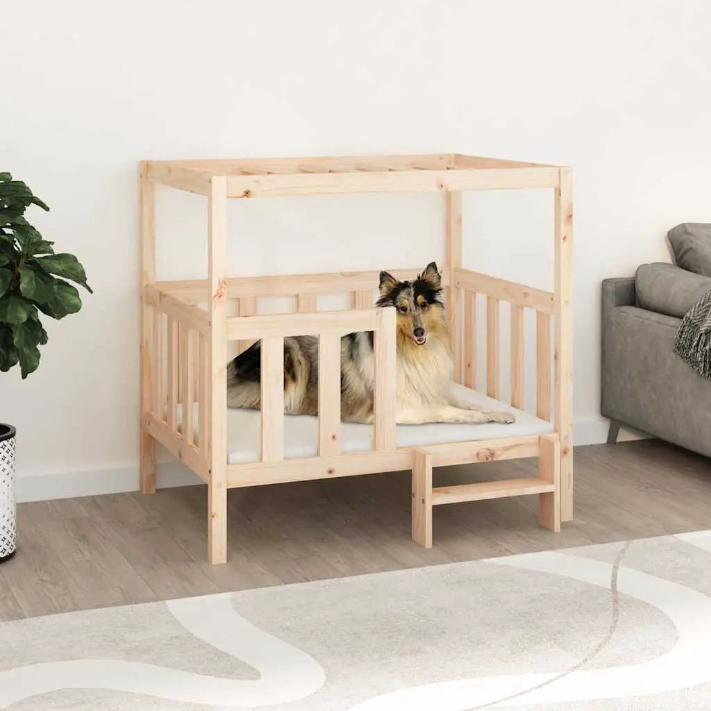 vidaXL Dog Bed White 55.5x53.5x60 cm Solid Wood Pine - from vidaXL
