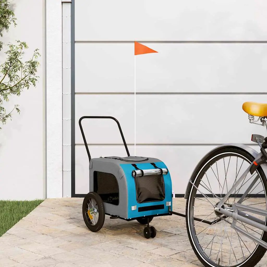 vidaXL Pet Bike Trailer Red and Grey Oxford Fabric and Iron - from vidaXL