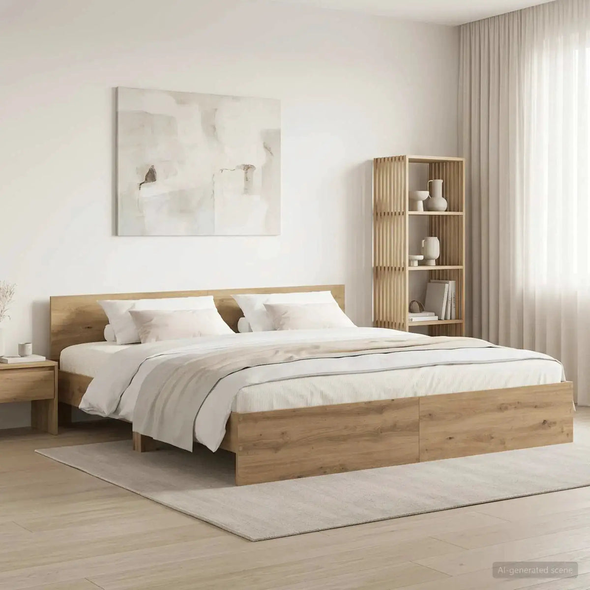 vidaXL Bed Frame with Headboard Old Wood 90 x 200 cm Engineered Wood - from vidaXL