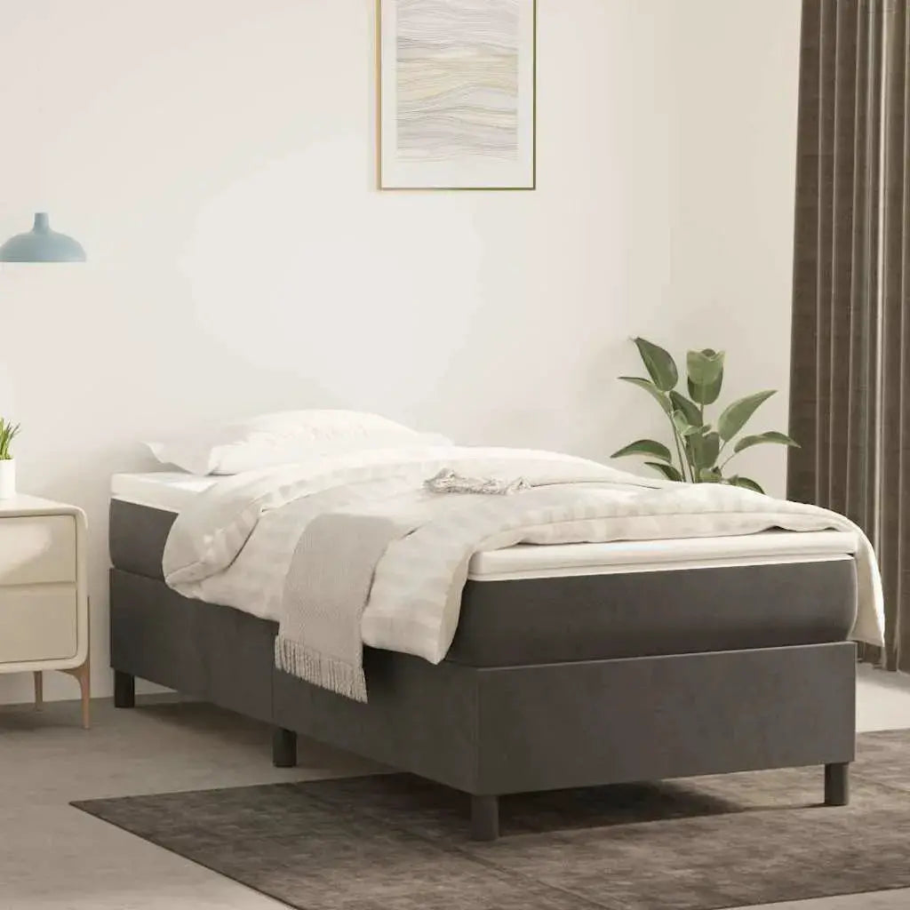 vidaXL Box Spring Bed Frame Light Grey Twin Velvet (US Only) - from vidaXL