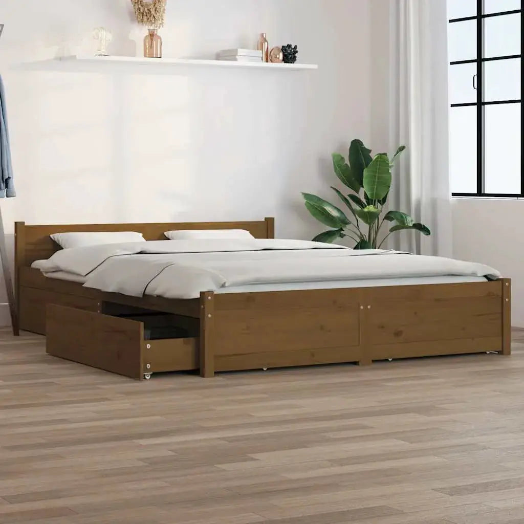 vidaXL Bed Frame without Mattress with Drawers Double - from vidaXL