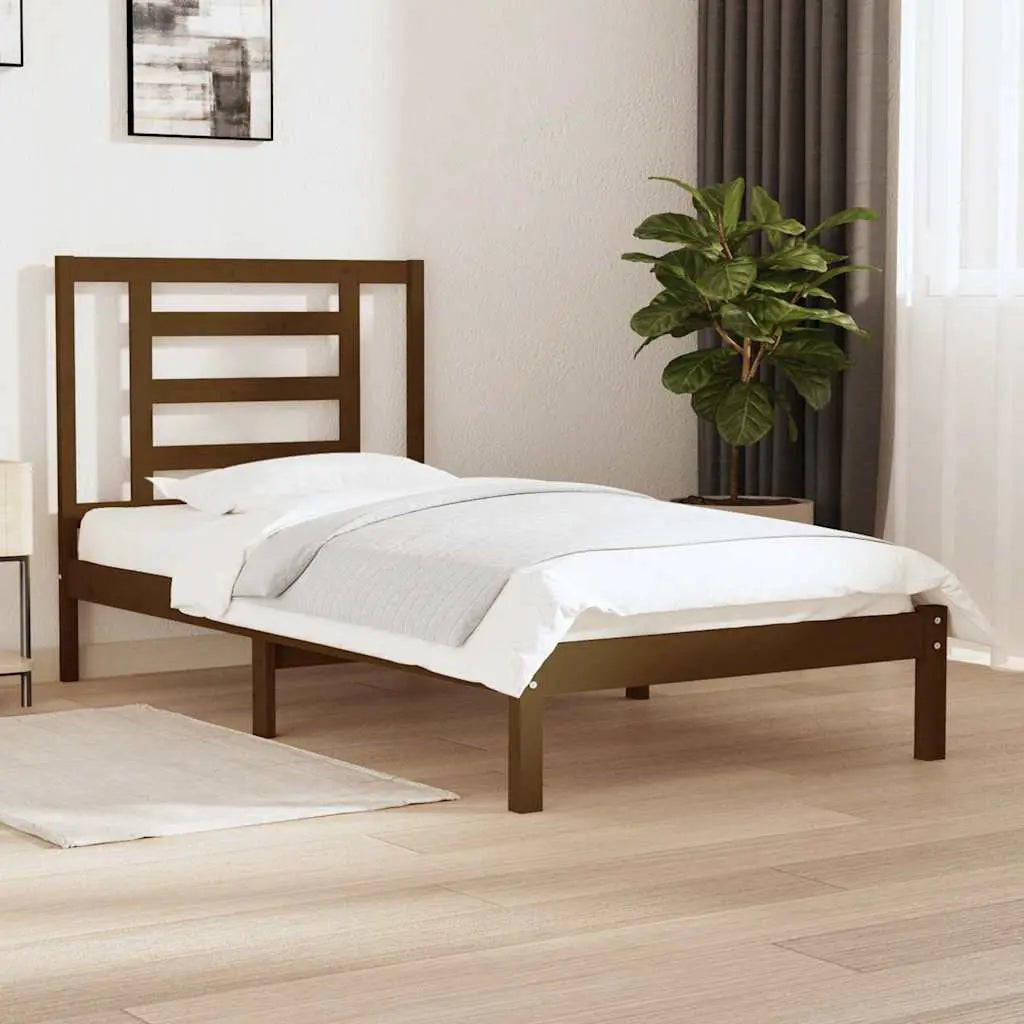 vidaXL Bed Frame without Mattress White 75x190 cm Small Single Solid Wood - from vidaXL