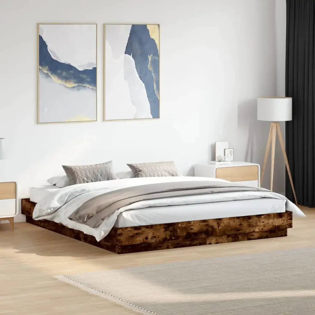 vidaXL Bed Frame | White | Engineered wood | 200x200 cm | Durable | Bed Frame - from vidaXL