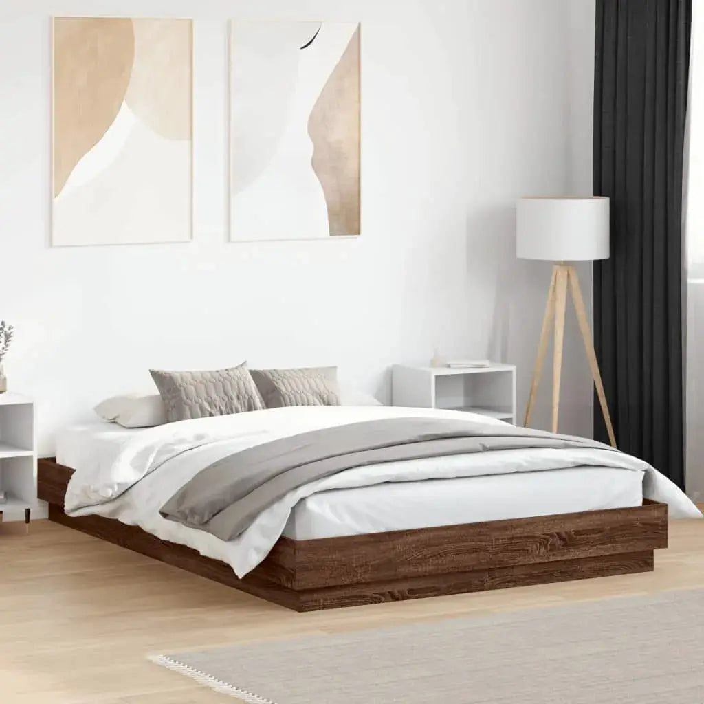 vidaXL Bed Frame | White | Engineered wood | 200x200 cm | Durable | Bed Frame - from vidaXL