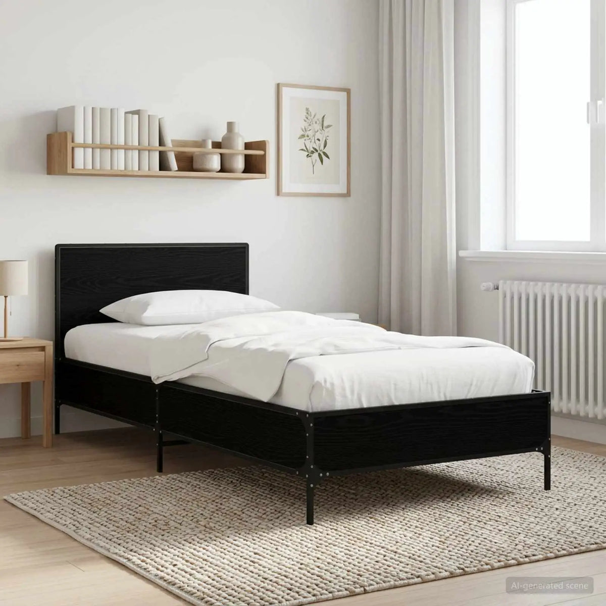 vidaXL Bed Frame without Mattress Black 90x200 cm - from vidaXL