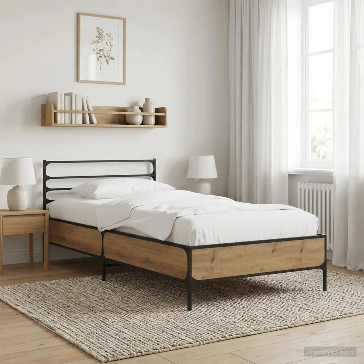 vidaXL Bed Frame without Mattress Black 90x200 cm - from vidaXL