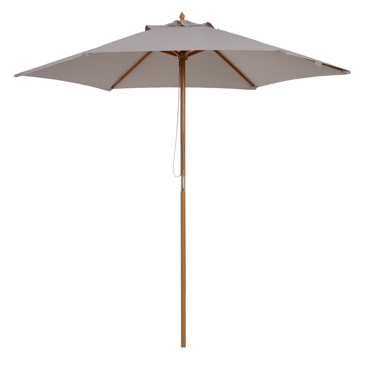 Outsunny 2.5m Wooden Garden Patio Parasol Umbrella - Parasol