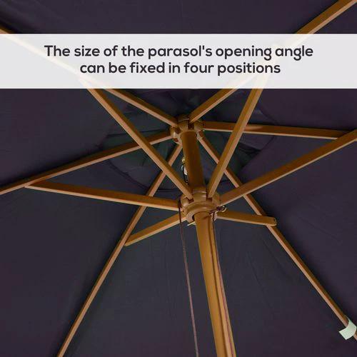 Outsunny Wooden Patio Parasol Umbrella 3x2m Durable Canopy for Outdoor Gatherings by Outsunny
