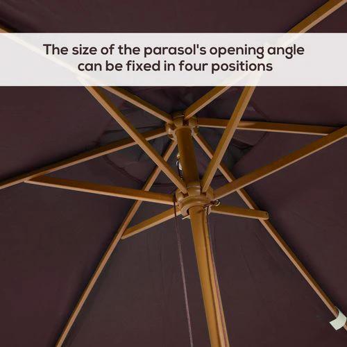 Outsunny Wooden Patio Parasol Umbrella 3x2m Durable Canopy for Outdoor Gatherings by Outsunny