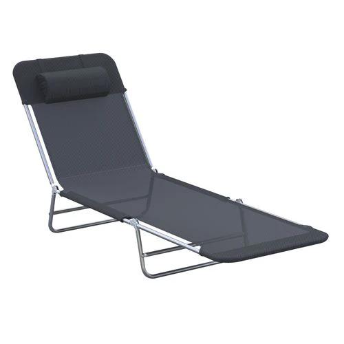 Outsunny Adjustable Garden Lounger Recliner Chair with Folding Design for Outdoor Relaxation and Sunbathing - Sun Lounger