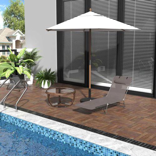 Adjustable Garden Lounger Recliner Chair with Folding Design for Outdoor Relaxation and Sunbathing by Outsunny