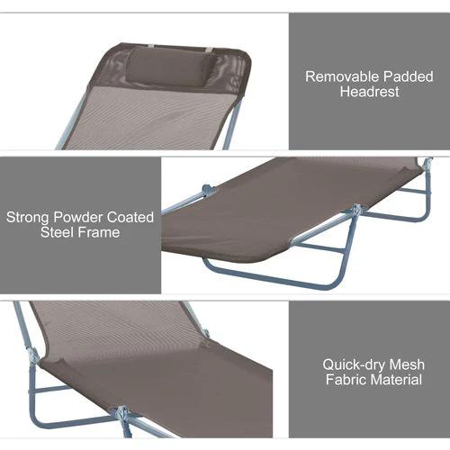 Adjustable Garden Lounger Recliner Chair with Folding Design for Outdoor Relaxation and Sunbathing by Outsunny