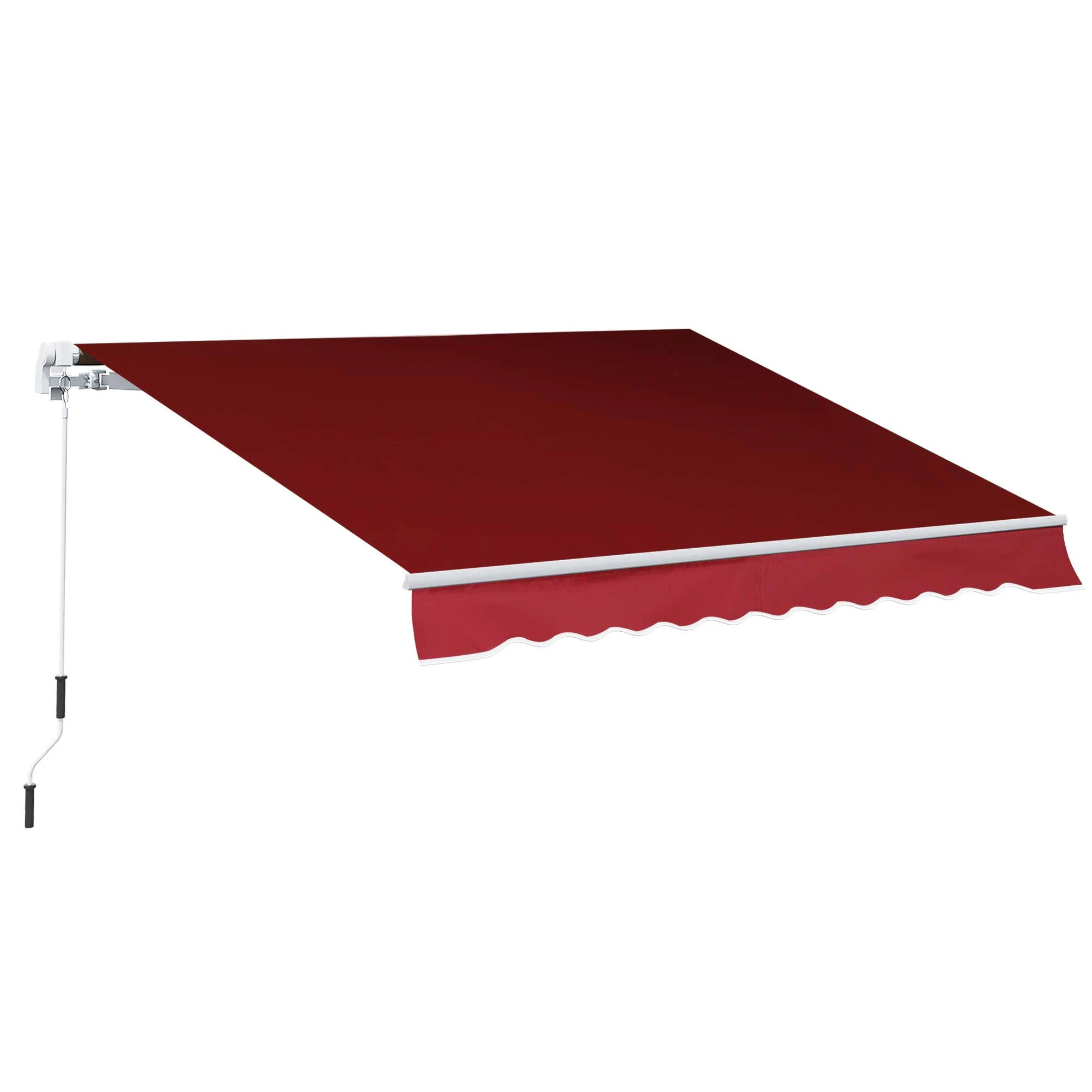 Outsunny Outsunny Retractable Sun Shade Awning 2.5m by 2m Manual Outdoor Patio Balcony Canopy - Cover