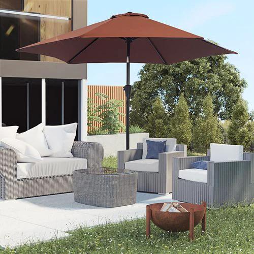 Outsunny Outsunny 2.7M Patio Tilt Umbrella with Aluminium Frame and Crank for Outdoor Sun Protection - Parasol