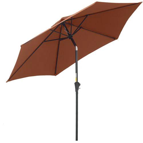 Outsunny Outsunny 2.7M Patio Tilt Umbrella with Aluminium Frame and Crank for Outdoor Sun Protection - Parasol