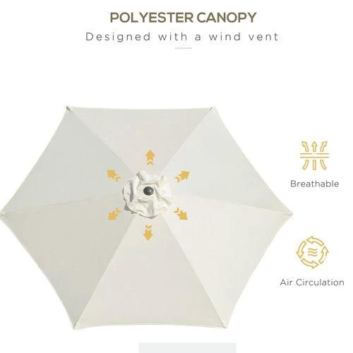 Outsunny Outsunny 2.7M Patio Tilt Umbrella with Aluminium Frame and Crank for Outdoor Sun Protection - Parasol