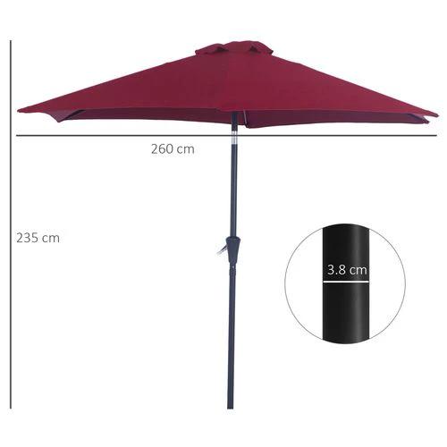 Outsunny 2.7M Patio Tilt Umbrella with Aluminium Frame and Crank for Outdoor Sun Protection by Outsunny