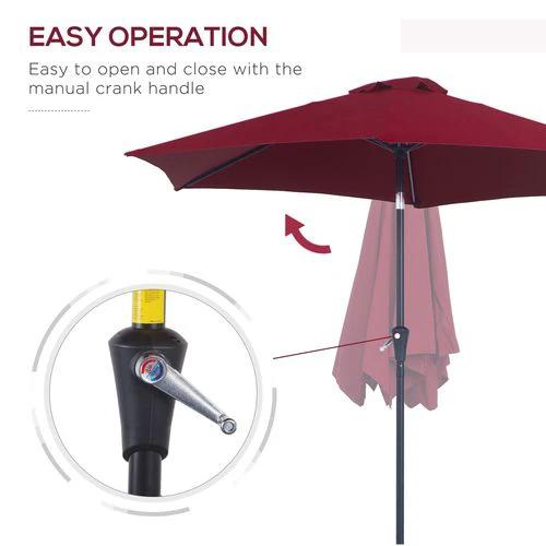 Outsunny 2.7M Patio Tilt Umbrella with Aluminium Frame and Crank for Outdoor Sun Protection by Outsunny