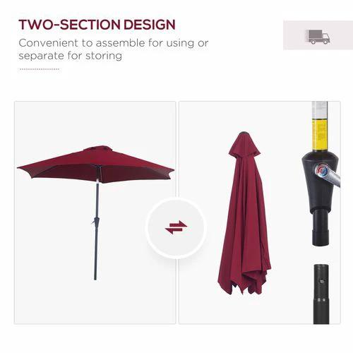Outsunny 2.7M Patio Tilt Umbrella with Aluminium Frame and Crank for Outdoor Sun Protection by Outsunny