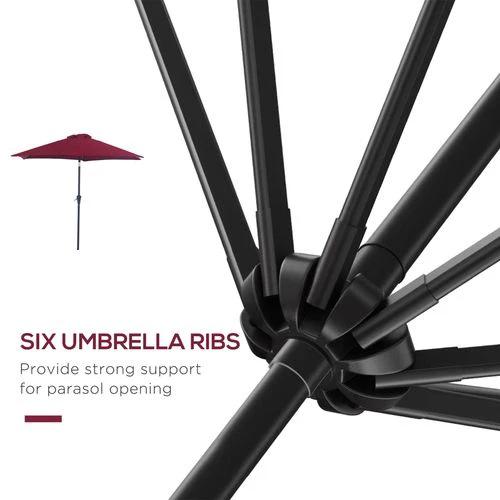 Outsunny 2.7M Patio Tilt Umbrella with Aluminium Frame and Crank for Outdoor Sun Protection by Outsunny