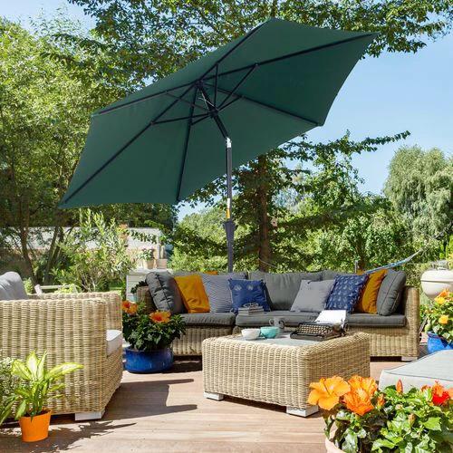 Outsunny Outsunny 2.7M Patio Tilt Umbrella with Aluminium Frame and Crank for Outdoor Sun Protection - Parasol