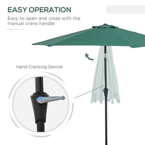 Outsunny 2.7M Patio Tilt Umbrella with Aluminium Frame and Crank for Outdoor Sun Protection by Outsunny