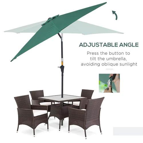 Outsunny 2.7M Patio Tilt Umbrella with Aluminium Frame and Crank for Outdoor Sun Protection by Outsunny