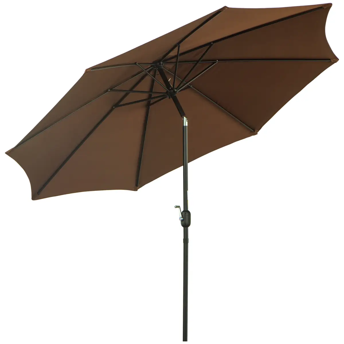 Outsunny Steel Frame Round Market Patio Sun Umbrella Parasol Sunshade Canopy 3x2.45m - Parasol