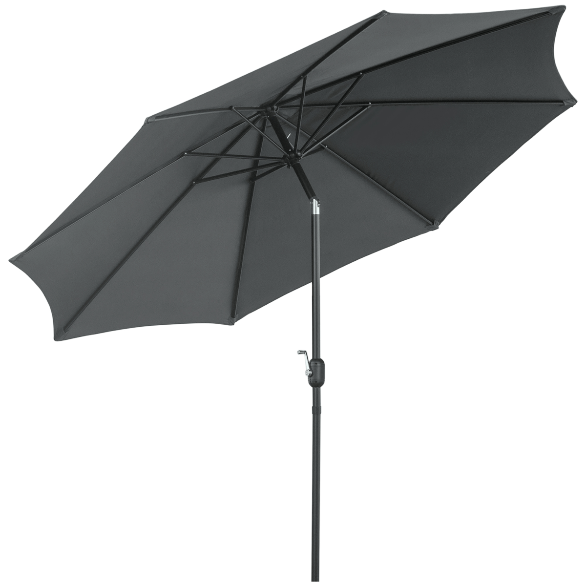 Outsunny Steel Frame Round Market Patio Sun Umbrella Parasol Sunshade Canopy 3x2.45m - Parasol