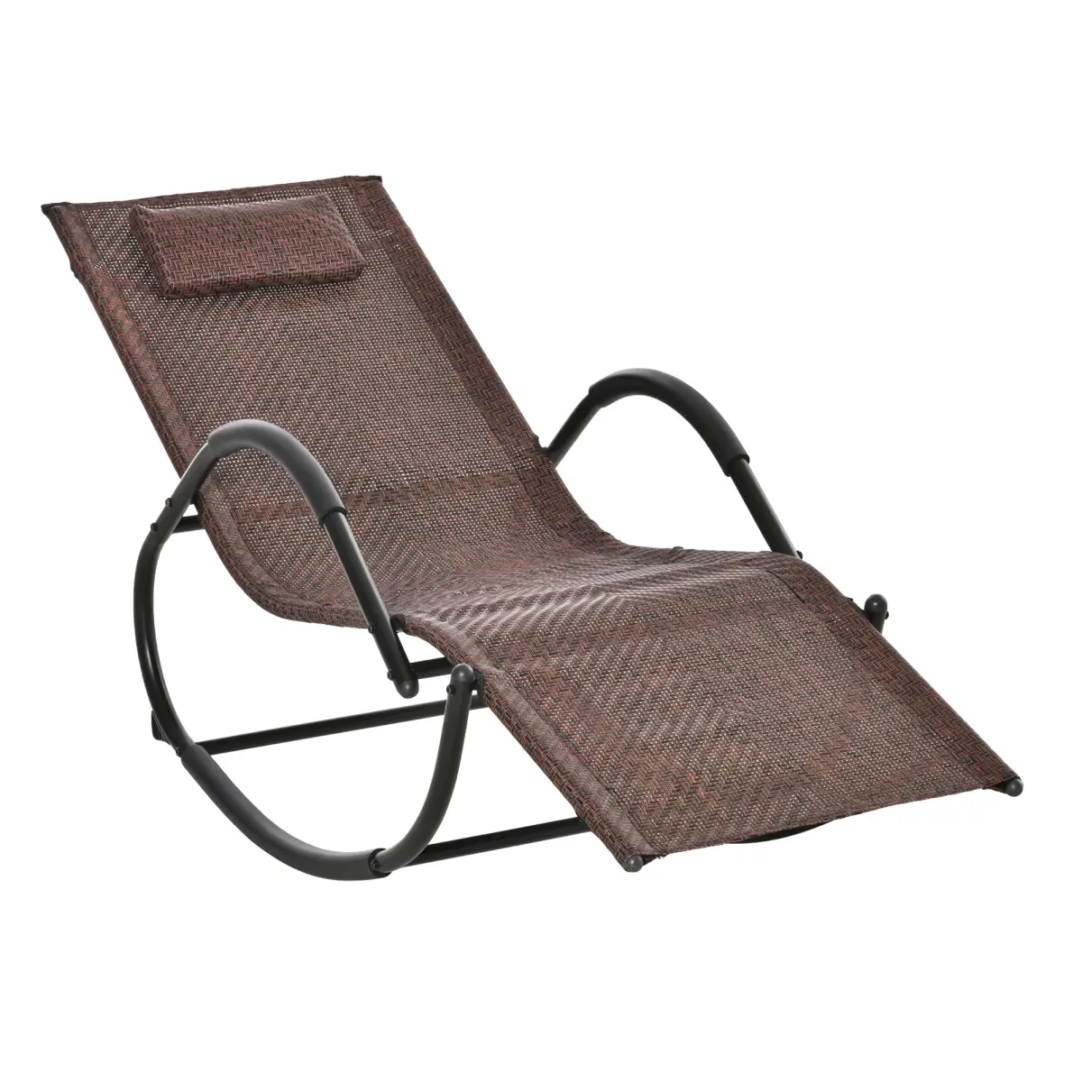 Outsunny Zero Gravity Rocking Lounge Chair Patio Rocker Removable Pillow, Recliner Seat - Sun Lounger