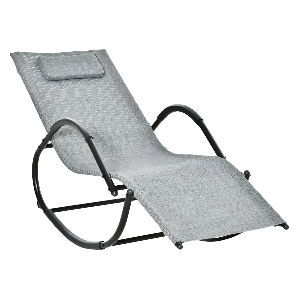 Outsunny Zero Gravity Rocking Lounge Chair Patio Rocker Removable Pillow, Recliner Seat - Sun Lounger